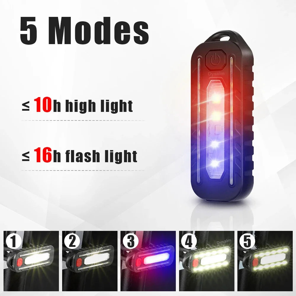 USB Recharge LED Flashlight Work Light Keychain Flashlight for Police Shoulder Clip Lights Warning Flashing Light Outdoor Lamp Oasis Select