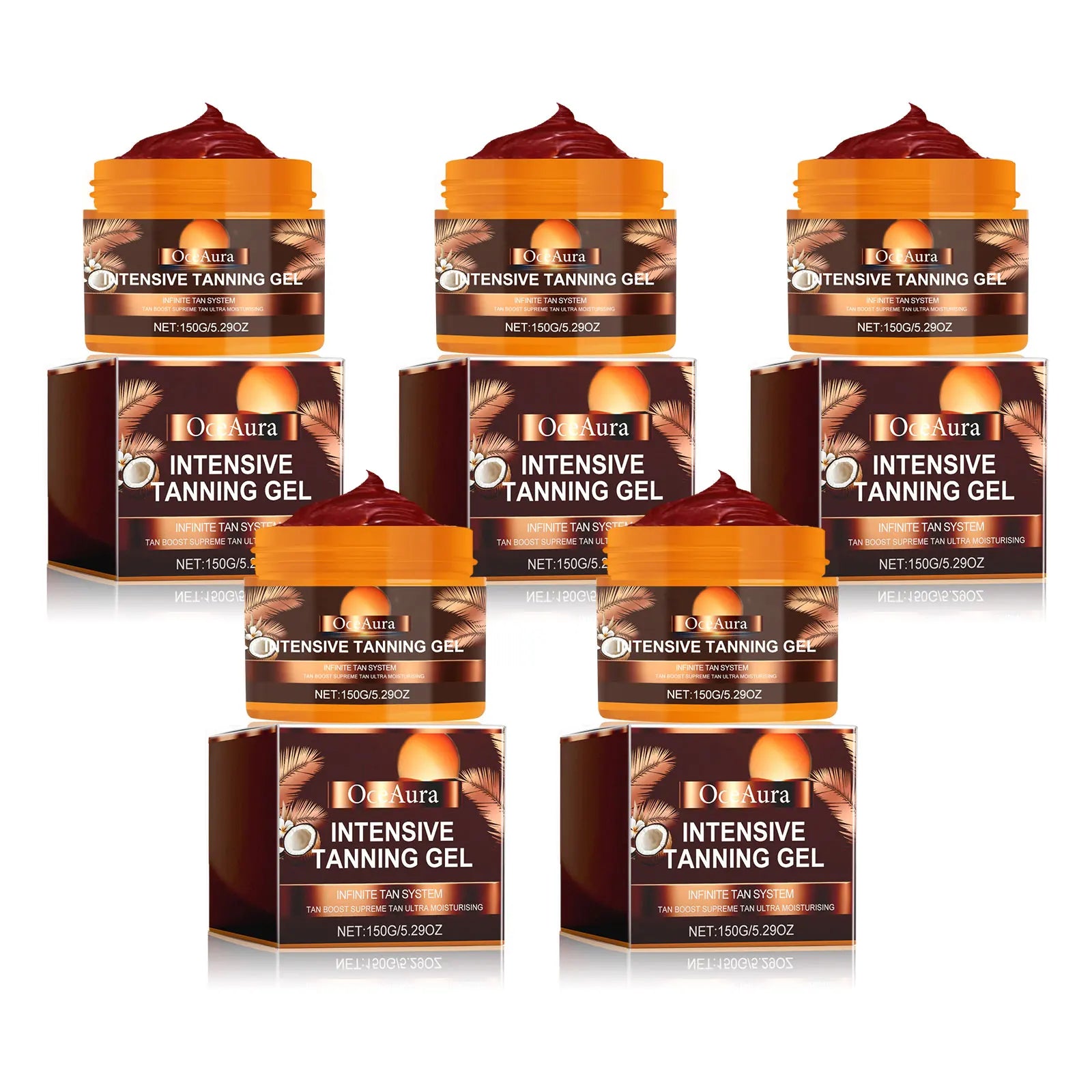 OceAura Intensive Tanning Gel – Self Tanner & Bronzer Self Tanning Gel Oasis Select 750 boxed