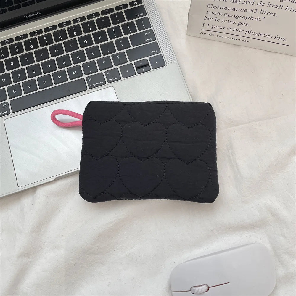 New Cute Candy Color Coin Purses Small Canvas Coin Wallet Lady Girls Earphone Coin Key Money Storage Bag Zipper Pouch Oasis Select Black