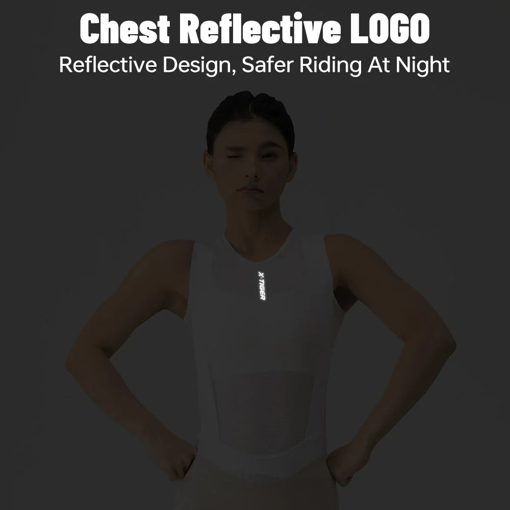 X-TIGER Women's Cycling Base Layer Top Sleeveless Summer Breathable Mesh Road Bike Vest Quick Dry Sports Cycling Underwear Oasis Select