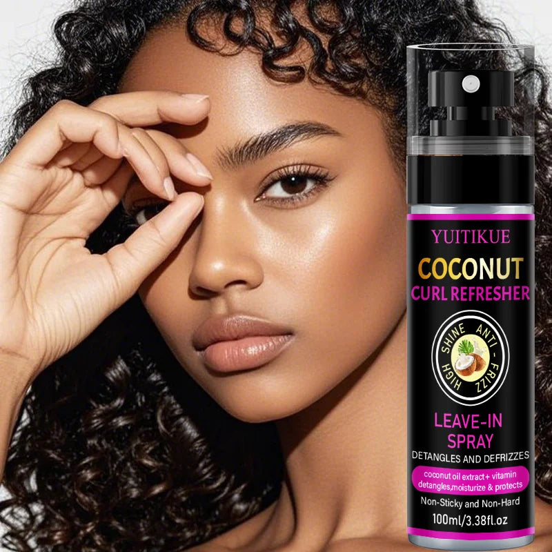 YUITIKUE Coconut Curl Refresher Spray – Detangle & Defrizz