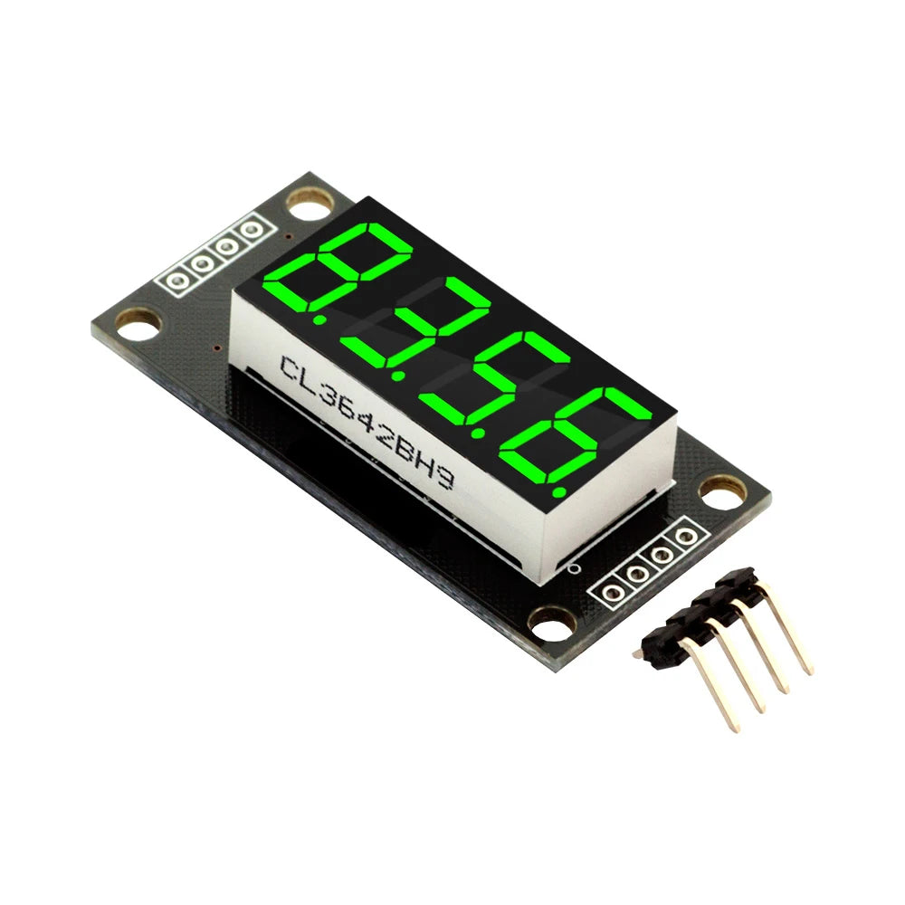 0.36 Inch 0.36" 4-Digit Red/Green/Yellow/Blue/White LED Digital Display Tube Decimal 7 Segments TM1637 Module For Arduino Oasis Select Green