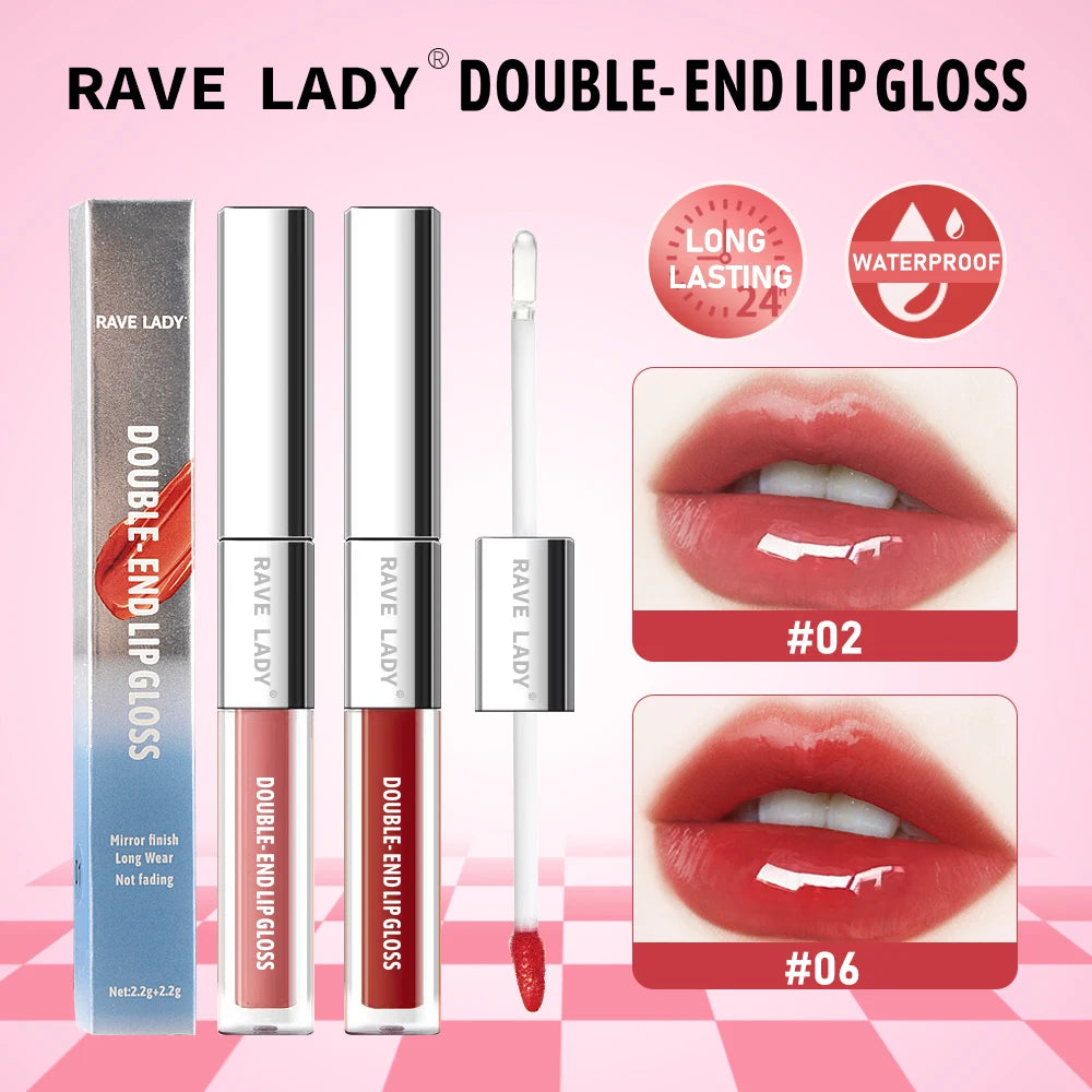 RAVE LADY 2-in-1 Double-End Lip Gloss & Shimmer Lipstick