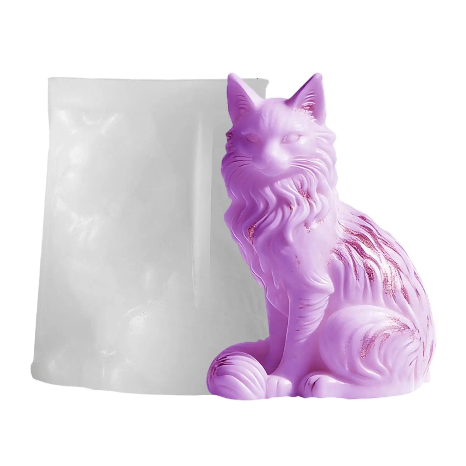 Maine Coon shaped Silicone Mold 3D Cat Design For DIY Candles Soaps Chocolates Resin Etc., Perfect As A Gift Or Home Decoration Oasis Select