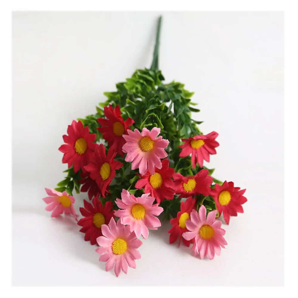 15-Head Faux Silk Daisy Bouquet | Wedding & Home Decor