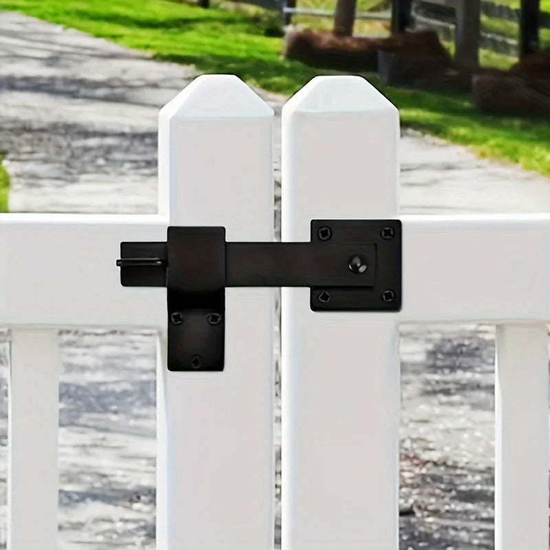 One Piece of Robust Matte Black Metal Latch for Barn Doors,Suitable for Both Indoor And Outdoor Solid Wood Doors Oasis Select