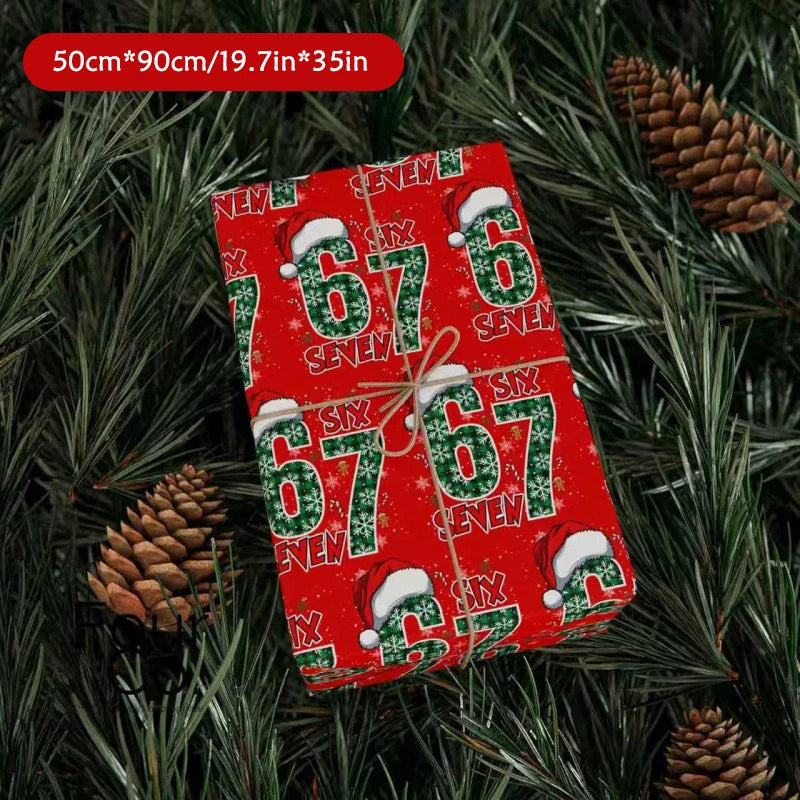 Kids' Christmas Wrapping Paper 67, Fun Santa 67 Print, Holiday Gift Wrap 67 Oasis Select D