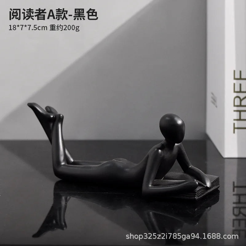 The New Creative Thinker Reads The Decoration Piece Modern Simple Home Living Room Abstract Decoration Gift Oasis Select A Black