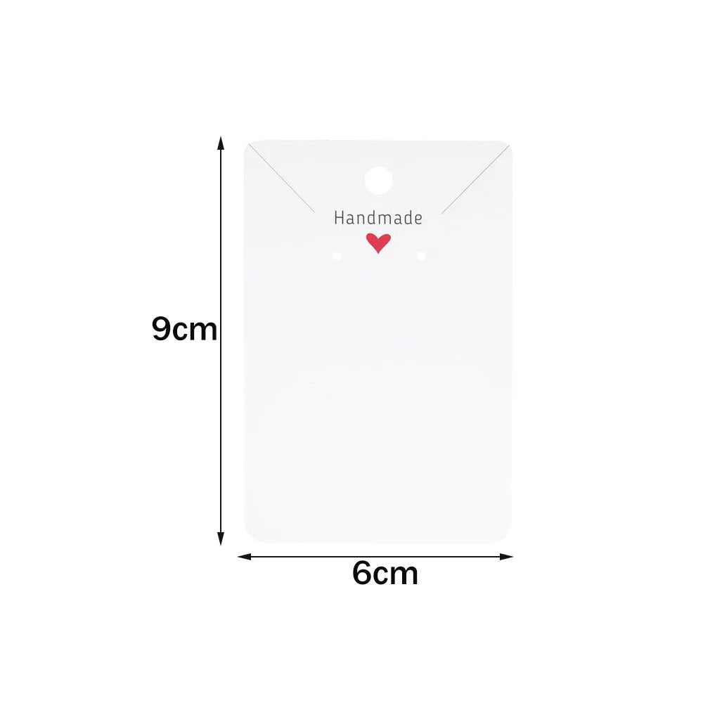 50pcs 6x9cm Kraft Earring Cards Necklace Display Cards Paper Ear Studs for Selling Hanging Earring Necklace DIY Crafts Retail Oasis Select White Love