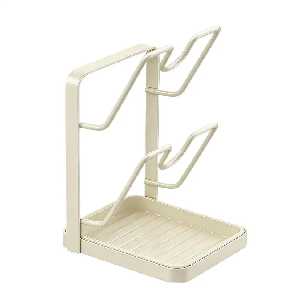 Pot Lid Organizer Anti-Slip Kitchen Storage Stand Kitchen Lid Rack for Pot Pan for Ladle Spatula Spoon Plate Dish Cabinet Oasis Select C