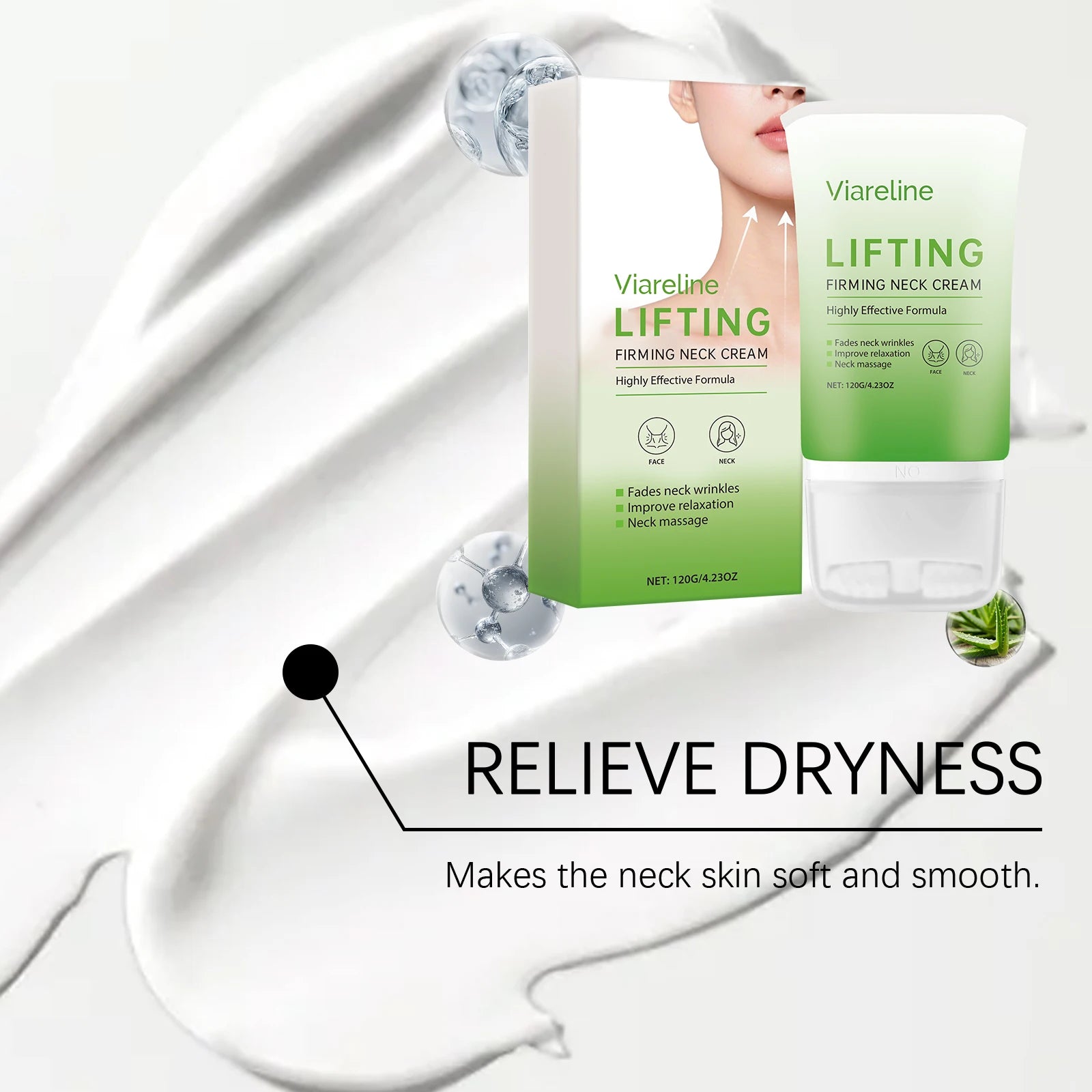 VIARELINE Roll-On Neck Firming Cream – Hydrate & Smooth