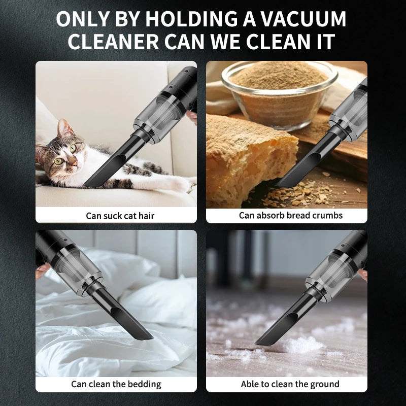 3-in-1 Vacuum Cleaner USB Charging Portable Suction And Blowing Function for Small Car And Household Use Oasis Select