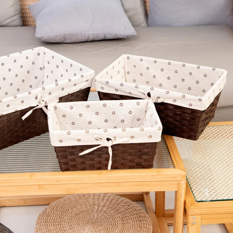 Enlarged Storage Basket, Paper Rope Woven Basket Hollowed-out Storage Basket Toys Cosmetics Entrance Key Storage Basket Woven Oasis Select