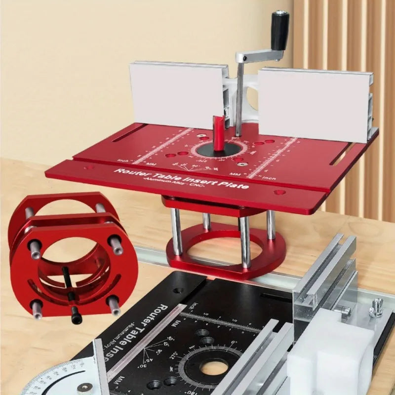 JUSTINLAU Metric and Imperial Scale C8 Aluminum Alloy Electric Wood Milling Inverted Lifting Trimming Machine Milling Table Oasis Select