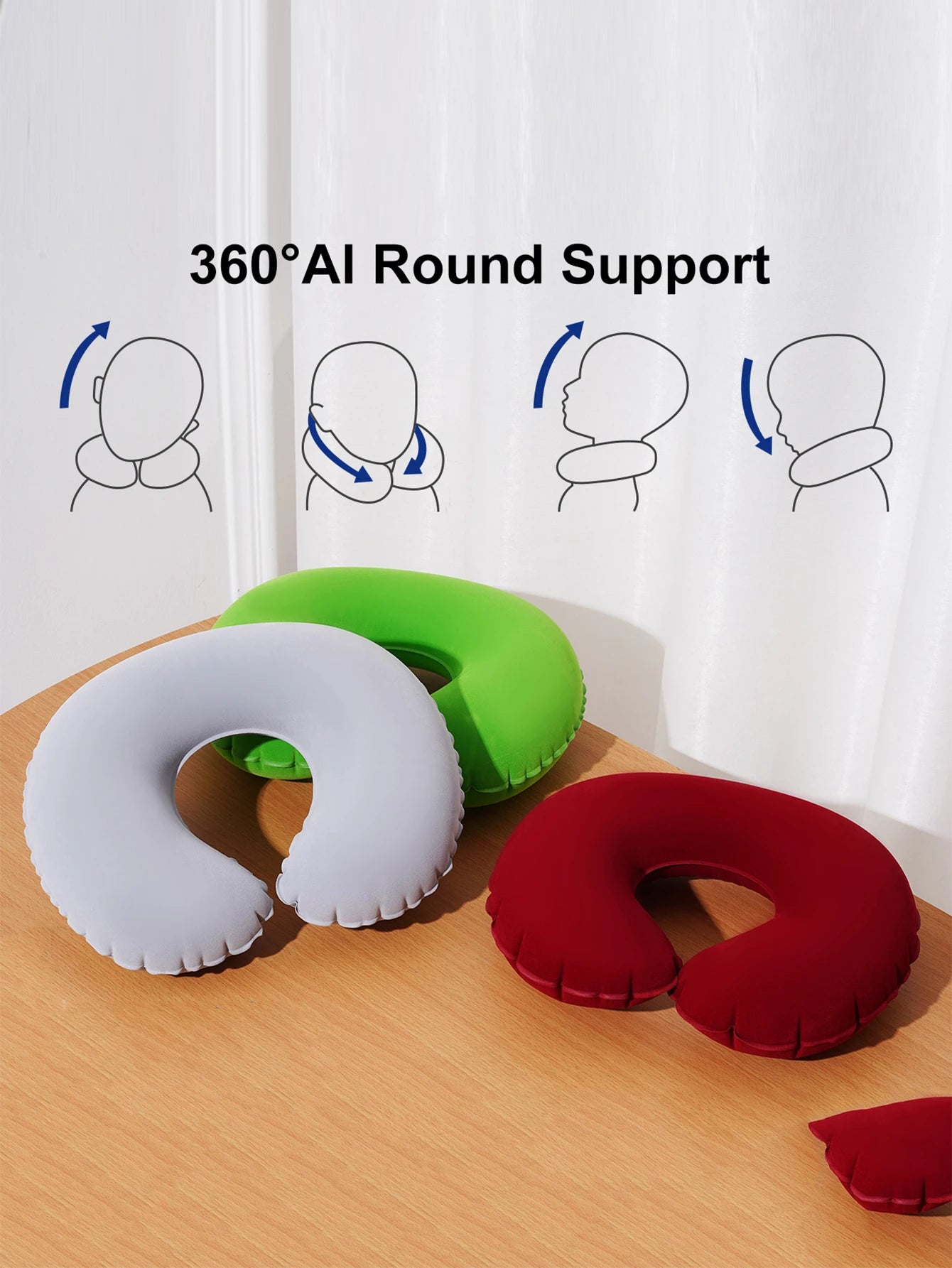 2Pcs/Pack inflatable U-shaped pillow, portable folding neck pillow for travel, suitable for travel Oasis Select