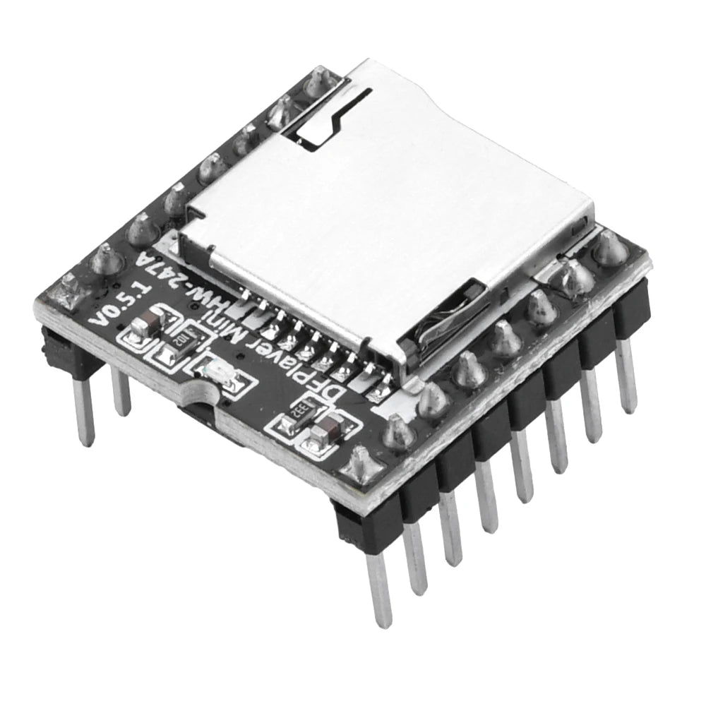 YX5200 DFPlayer Mini MP3 Player Module MP3 Voice Decode Board Supporting TF Card U-Disk IO Serial Port AD Compatible for Arduino Oasis Select