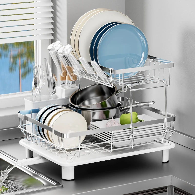 Kitchen Shelf Stainless Steel Dish Drain Rack Sink Side Storage Rack Cutlery Rack Drain Basket Oasis Select