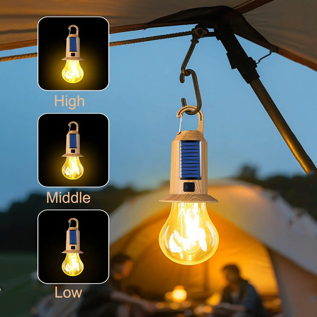 Solar USB LED Camping Lantern | Remote Control | 1–4 Pack