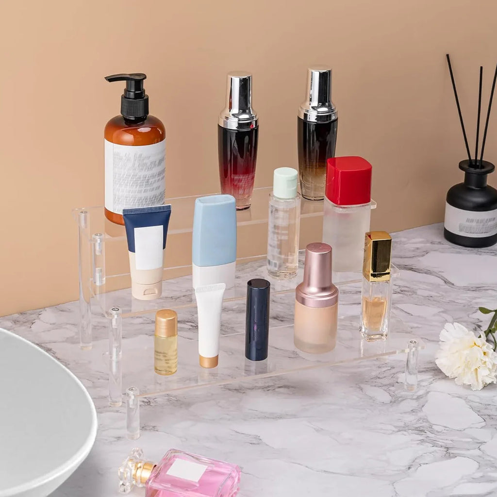1pc,Multilayer acrylic transparent display rack, desk storage rack, suitable for cosmetics, perfume, dolls, nail polish shelf Oasis Select