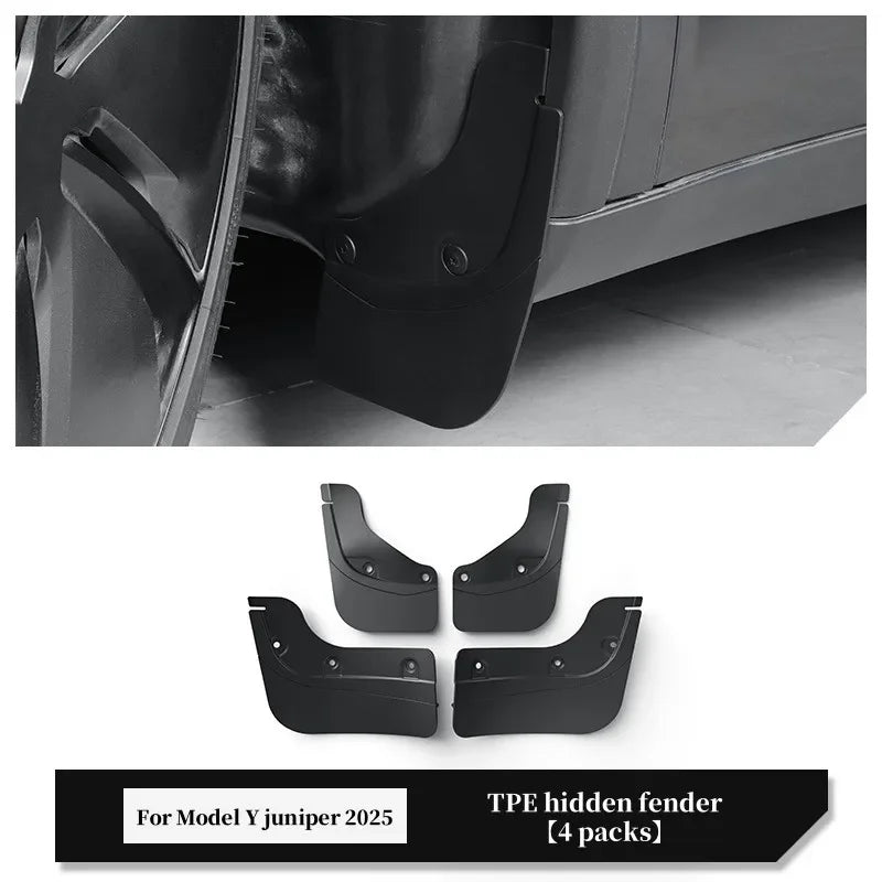 All Weather Protection TPE Mudguards Compatible for Tesla Model Y Juniper 2025 Front Rear Mud Flaps Fender 4PCS Accessories Oasis Select For Model Y 2025 26