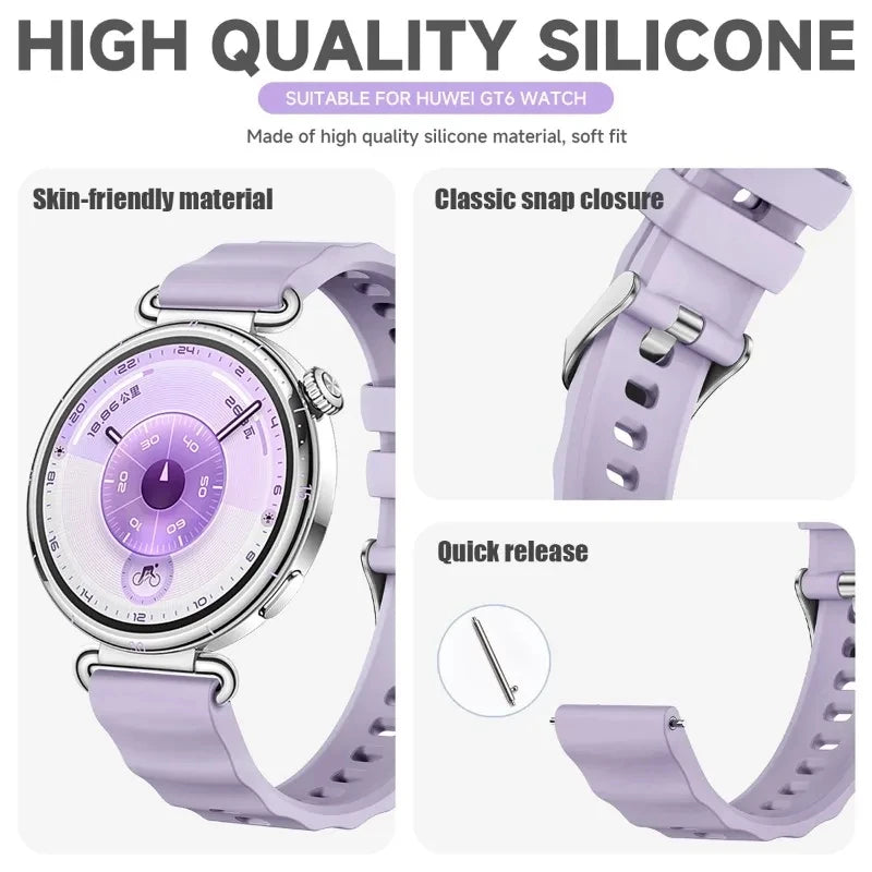 18mm Silicone Watch Strap for Huawei GT4/GT5/GT6 & Garmin Silicone Watch Strap Oasis Select