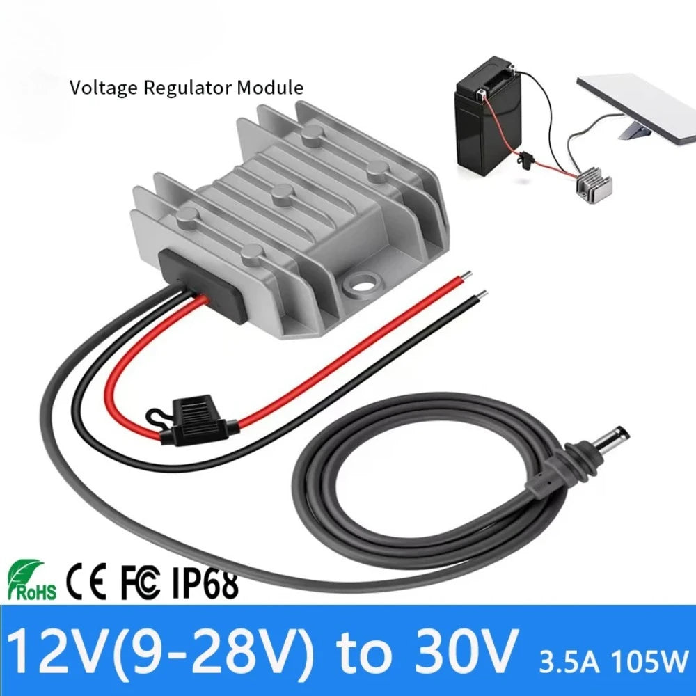 Starlink Mini 12V Adapter DC Step Up Converter with Starlink Mini Power Cord 9-28V Input 30V 3.5A Output for Starlink Mini Power Oasis Select