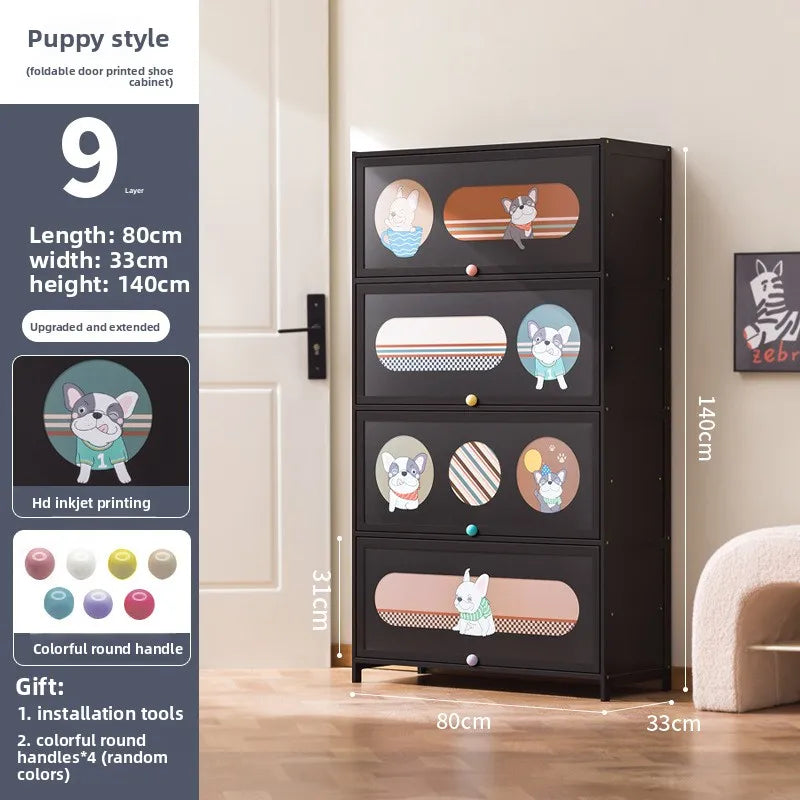 Enter the entrance, enter the door, floor-to-ceiling multi-layer door, dustproof shoe rack, simple and large-capacity storage Oasis Select 9-80
