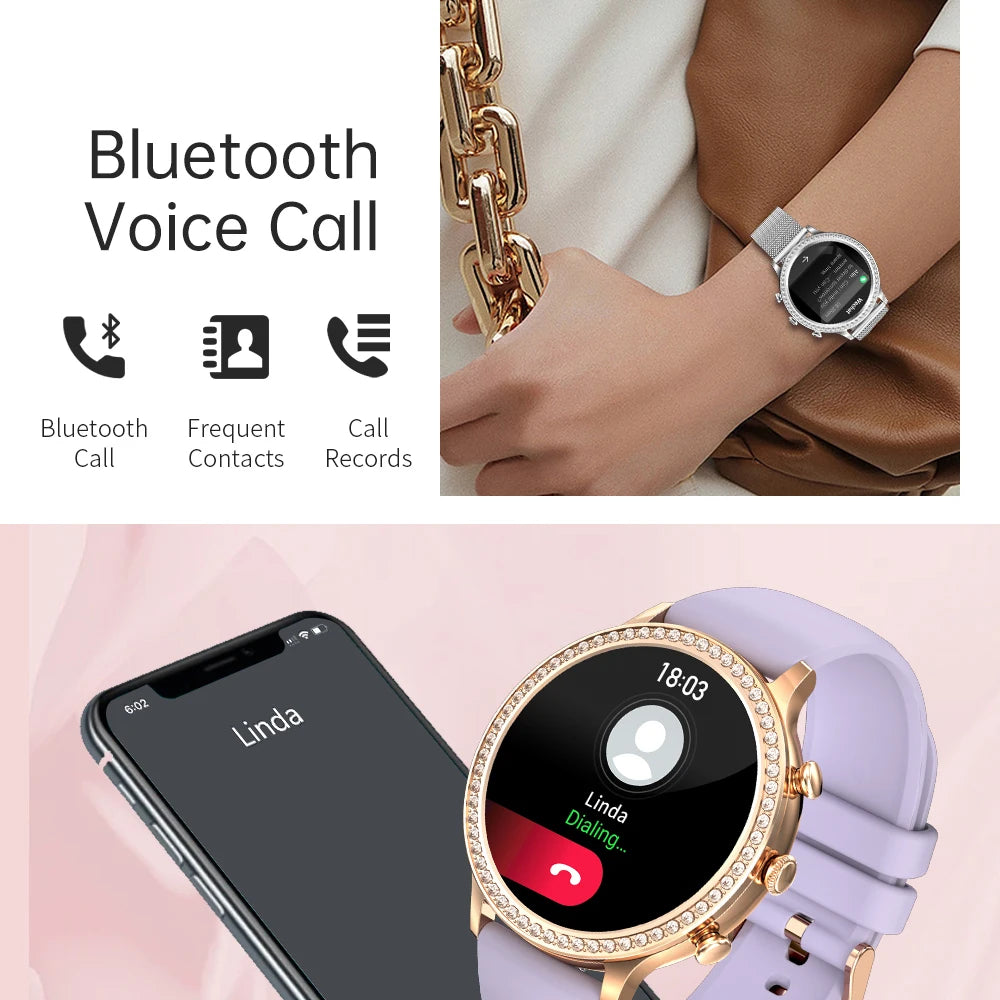 New Smart Watch Women DIY Watch Face Waterproof Heartrate Monitor Ladies Smartwatch Gifts Sports Fitness Tracker For IOS Android Oasis Select