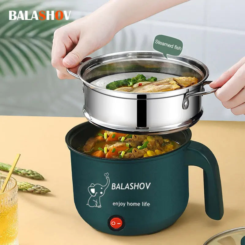 Mini Electric Non-Stick Cooker for 1-2 People Single/Dual Hot Pot Steamer Multifunctional Kitchen Home Appliance Oasis Select