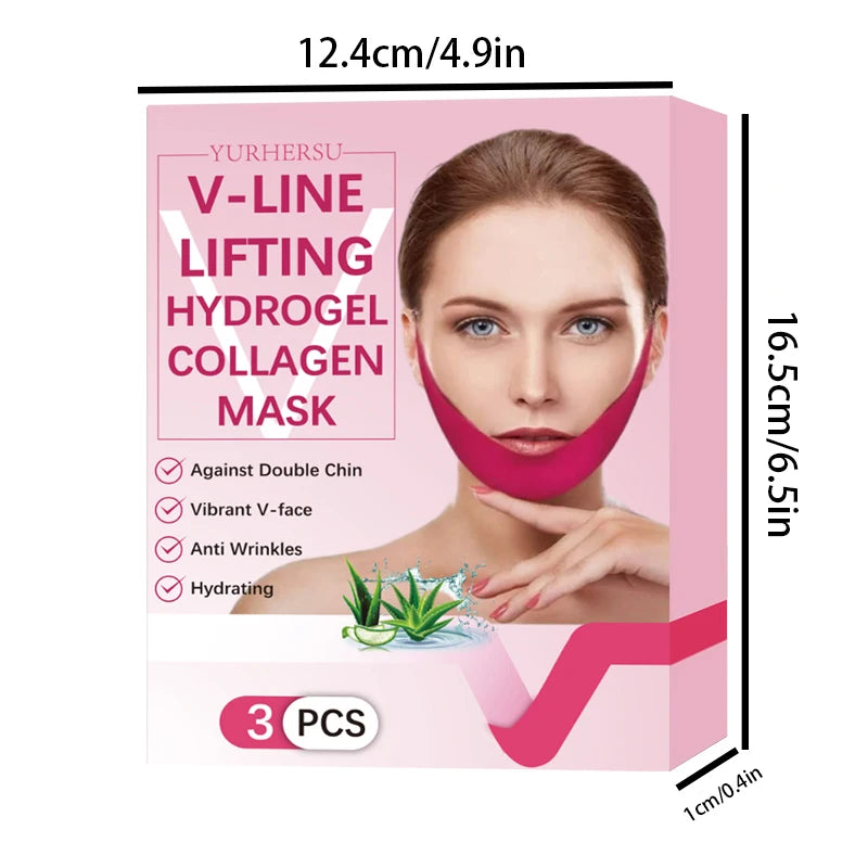 YURHERSU V-Pull Facial Mask – Firm, Lift & Glow | 3-Pack Facial Sheet Mask Oasis Select
