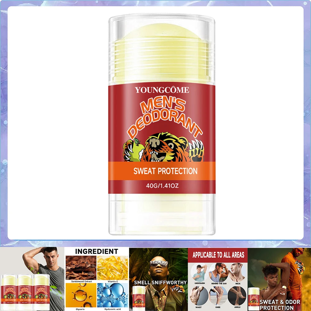 YOUNGCOME Men's Deodorant Stick – 72Hr Aluminum-Free Protection