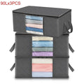 1/3pcs Large Capacity Clothes Storage Bag Organizer With Reinforced Handle For Blanket Comforters Bed Sheets Pillows Toy Oasis Select 90L 3PCS