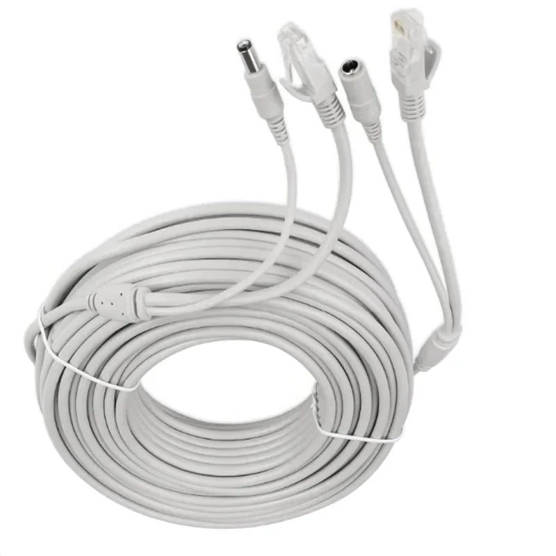 30m 20m 15m 10m 5m RJ45 + DC Power CCTV Network Lan Cable Ethernet Cable Network Cable Power Supply Two In One For IP Camera Oasis Select