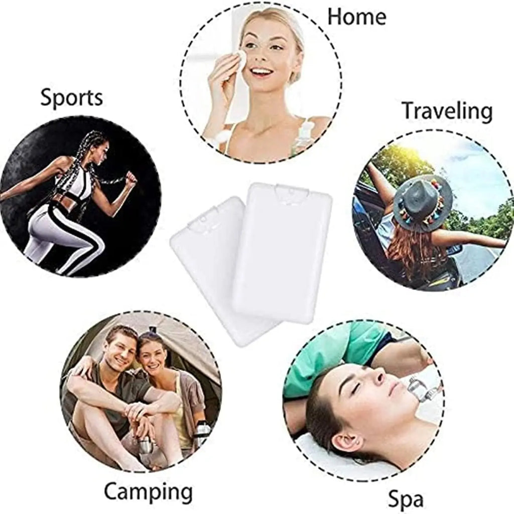 4/8 PCS Slim 20ml Spray Bottles Credit Card Size Refillable Mist Sprayers for Perfume Toner Insect Repellent Outdoor Travel Oasis Select