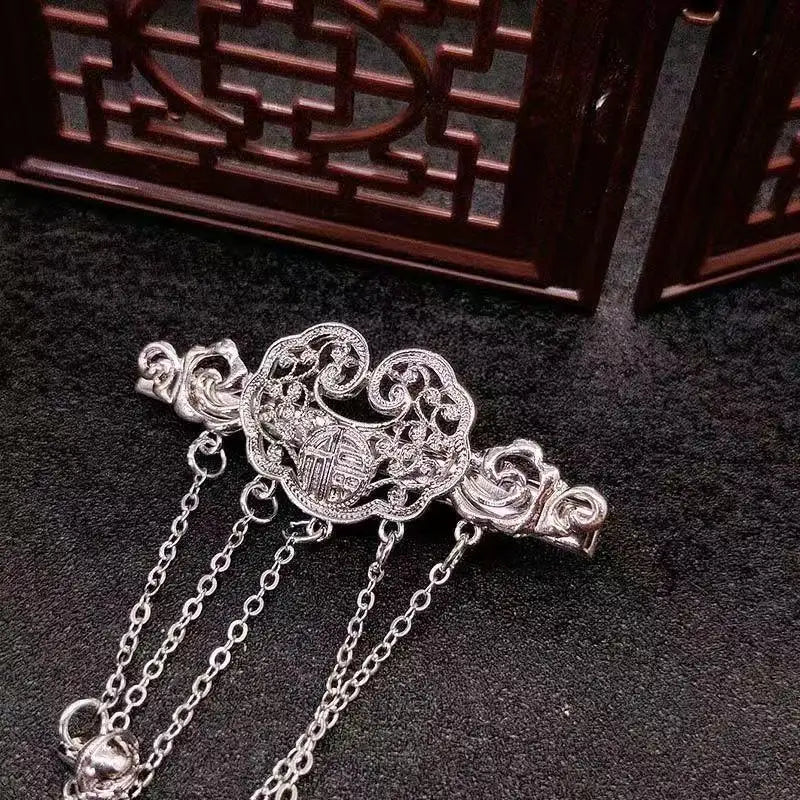 Tassel Bell Hair Clip – Vintage Chinese Style Hairpin Women Decorative Hair Clip Oasis Select Silver