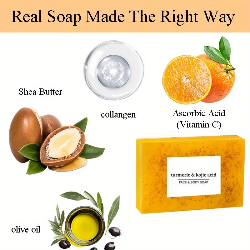Block packed turmeric and citric acid soap, rich in shea butter and turmeric, gentle for cleansing, bathing, hand washing Oasis Select