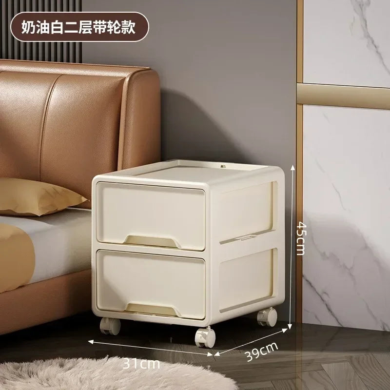Drawer Snack Storage Cabinet Home Bedroom Living Room With Wireless Charging Multi-layer Locker Free Installation Bedside Table Oasis Select Regular 2