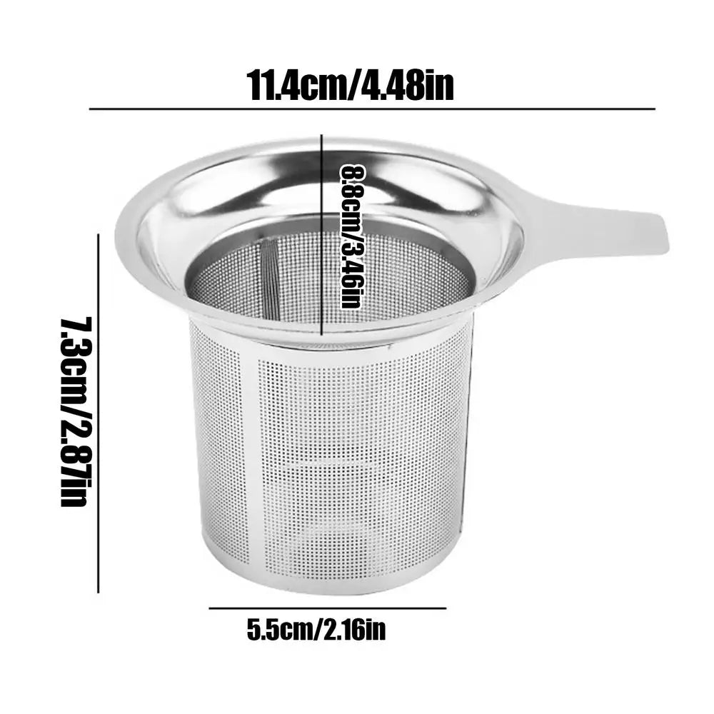 Stainless Steel Tea Filter Baskets Mesh Cup Strainer Funnel Filter Tea Handle Tea Filter Reusable Infuser Tea Accessories Oasis Select 1PC