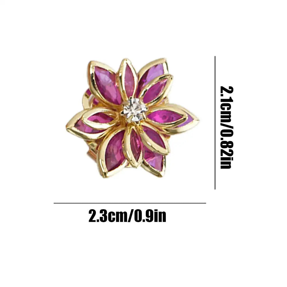 1PC Button Cover Cufflinks Elegant Camellia Button Cover Cufflinks for Blouses Tuxedo Shirt Dress Wedding Dating Party Oasis Select Purple