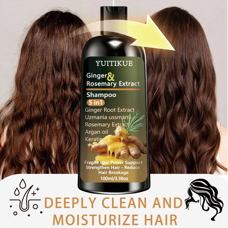 Ginger & Rosemary 5-in-1 Shampoo – Keratin & Argan Oil 100ml