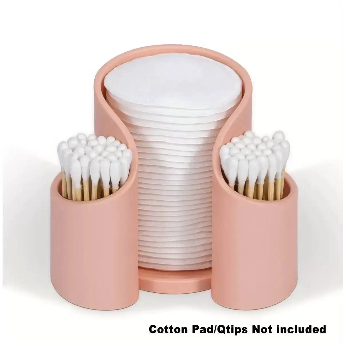 Cotton Pad QTips Holder, Bathroom Cups Dental Floss Dispenser, Storage Organizer for Cotton Pad QTips Paper Cup Floss, Bathroom Oasis Select Pink