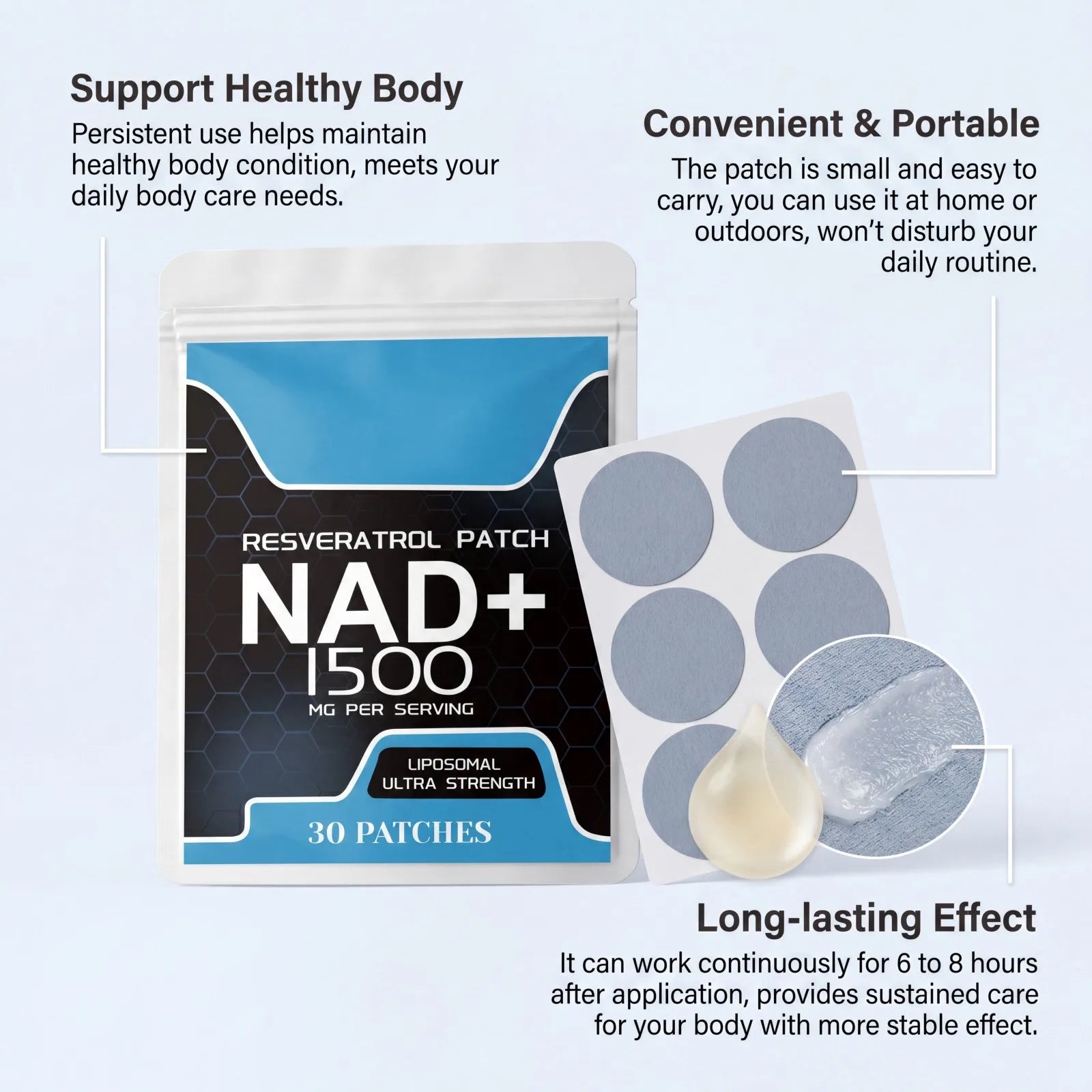 Body Care Patch Moisturizing Skin Patch Hydrating Body Sticker Gentle Soothing Daily Nourishing Soft Skin Care Patch 30 Patches Oasis Select