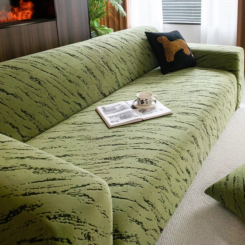 The New Sofa Cover Is Fully Covered with Anti-cat Scratch Protective Cover Elastic Anti-slip and Dust-proof Sofa Cover Fabric Oasis Select 4 people 235-300cm Matcha green