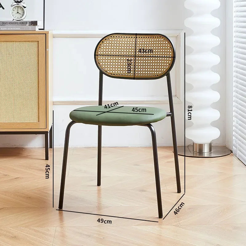 Household rattan dining chair B & B Hotel Cafe Rattan chair Internet celebrity back chair Milk tea shop Leisure rattan chair Oasis Select KATEN-B