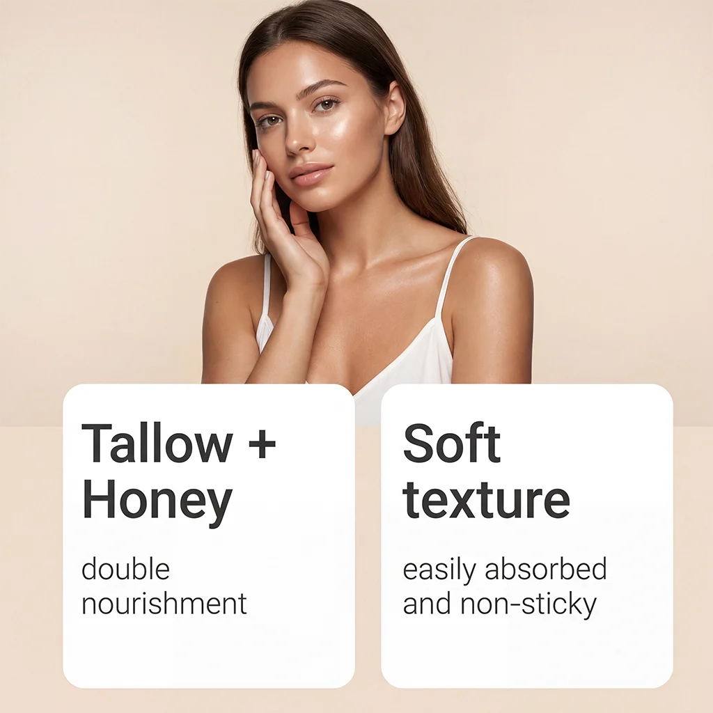 Beef Tallow & Honey Face Cream – Daily Moisturizer Face Moisturizer Cream Oasis Select