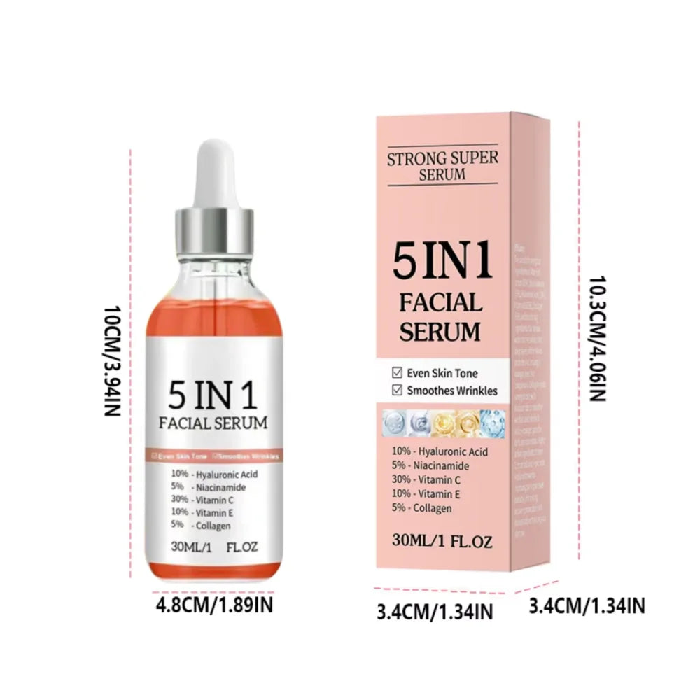 5-in-1 Vitamin C Face Serum – Niacinamide & Hyaluronic Acid