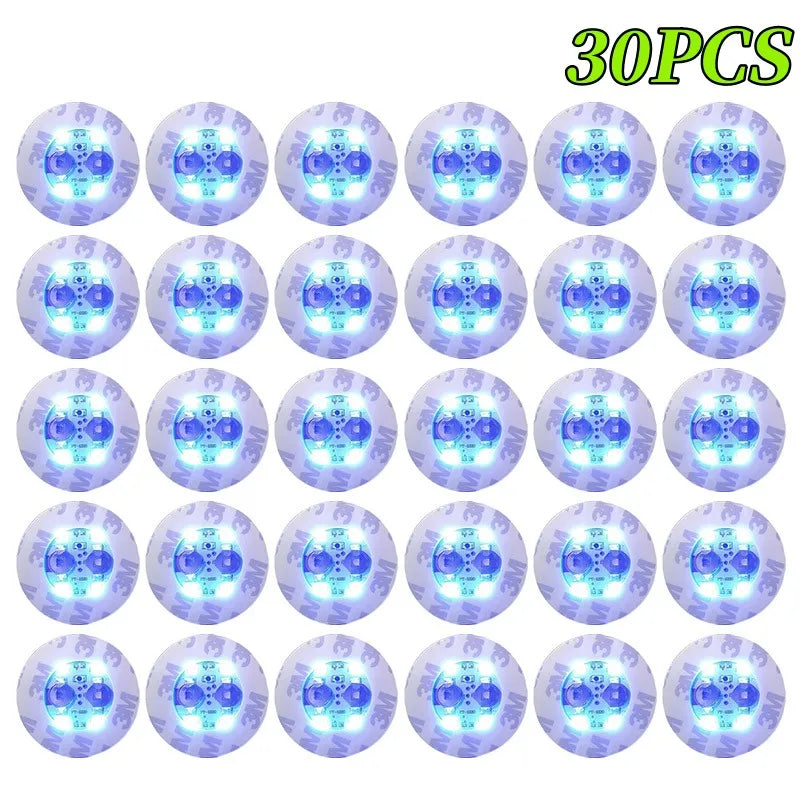 5/10/30PCS LED Coaster Lights Bar KTV Wedding Party Cocktail Drink Cup Vase Lighting Luminous Bottle Stickers Decoration Oasis Select BLUE-30PCS