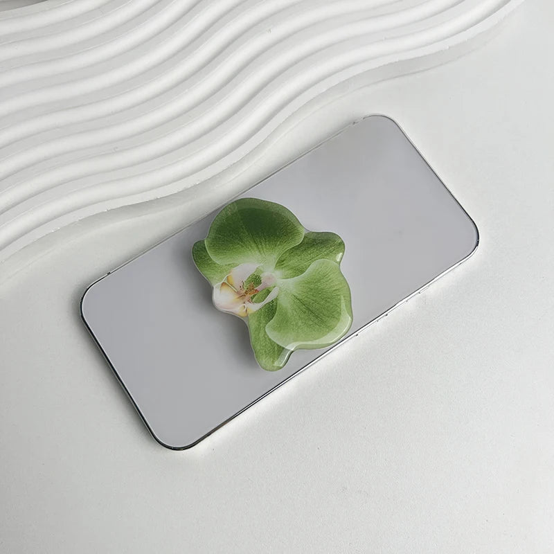 Acrylic Flower Phone Holder Socket Folding Phone Grip Trendy Mobile Phone Ring Buckle Stand For Universal Smartphone Accessories Oasis Select S15