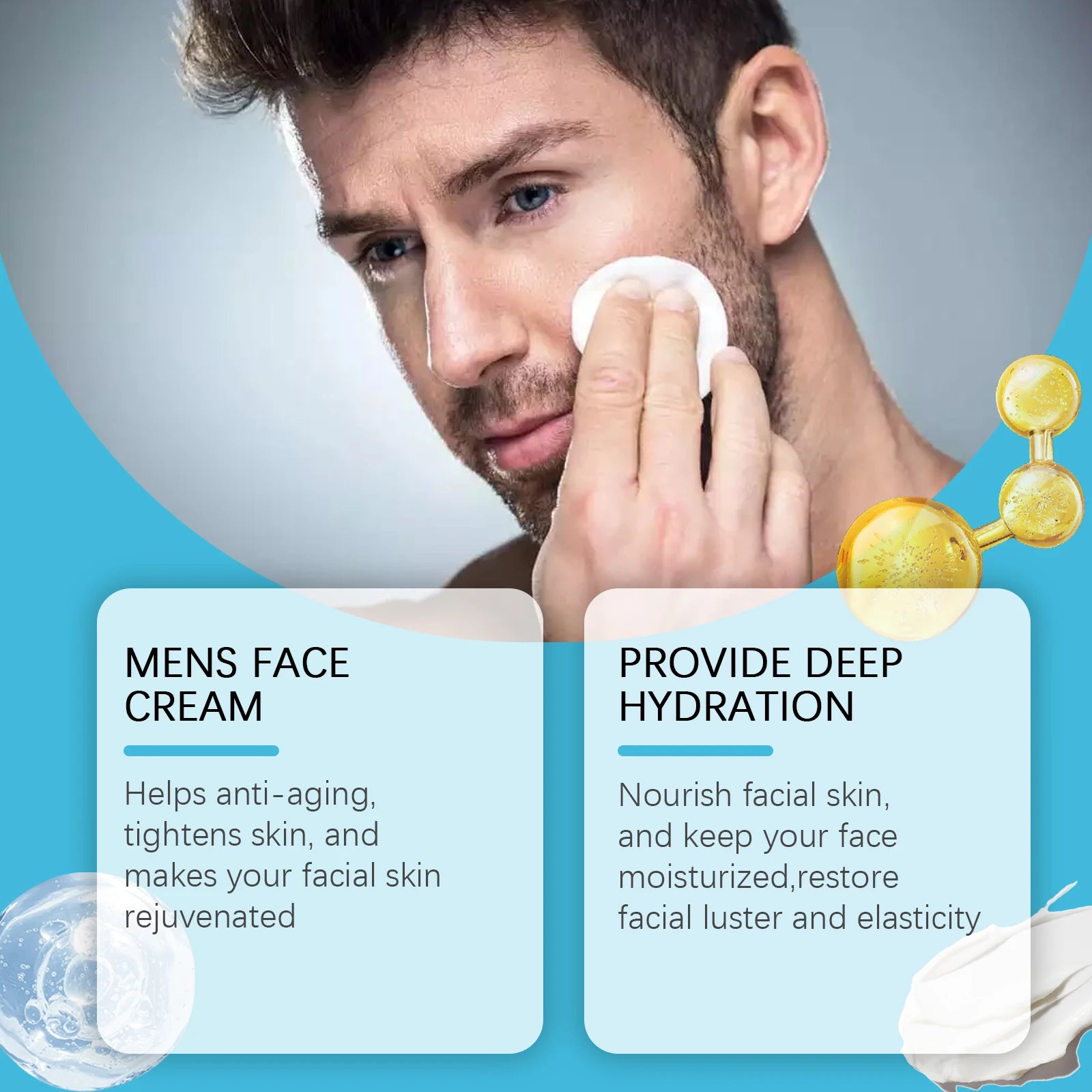 Retinol Face Cream for Men Firming Lifting Reduce Fine Lines Smooth Skin Cream Brightening Moisturizing Increase Skin Elasticity Oasis Select