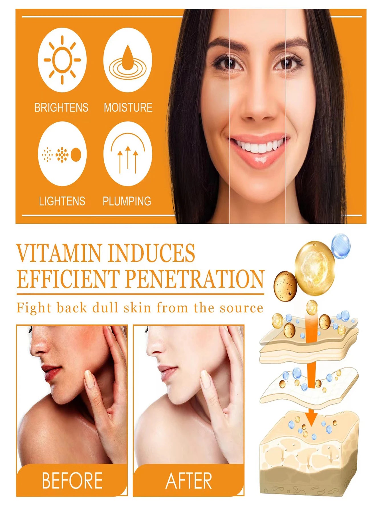 Vitamin C Face Serum – Hyaluronic Acid, Dark Spot & Brightening